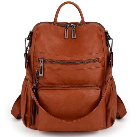 LMI Fashion Leather backpack-5 Tawny main image 4